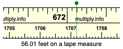 56.01 feet on a tape measure
