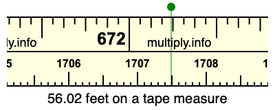 56.02 feet on a tape measure