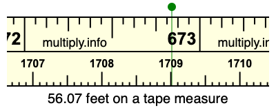 56.07 feet on a tape measure