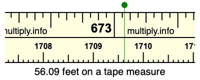 56.09 feet on a tape measure