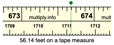 56.14 feet on a tape measure