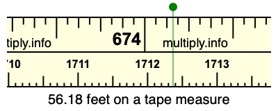 56.18 feet on a tape measure