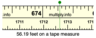 56.19 feet on a tape measure
