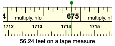 56.24 feet on a tape measure