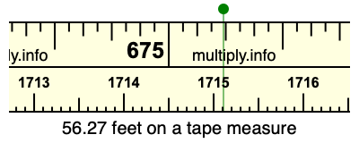 56.27 feet on a tape measure
