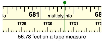 56.78 feet on a tape measure