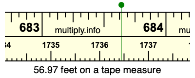 56.97 feet on a tape measure