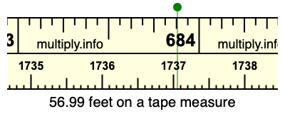 56.99 feet on a tape measure