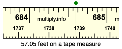 57.05 feet on a tape measure