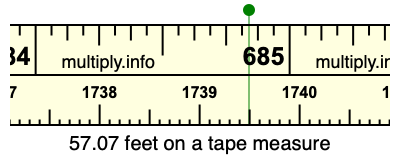57.07 feet on a tape measure