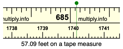 57.09 feet on a tape measure