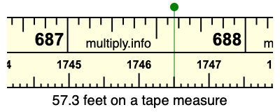 57.3 feet on a tape measure