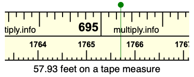 57.93 feet on a tape measure