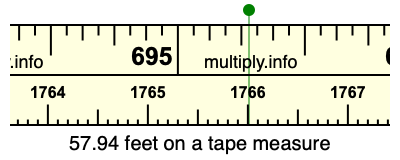 57.94 feet on a tape measure