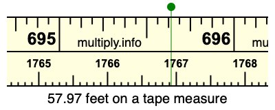 57.97 feet on a tape measure