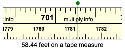 58.44 feet on a tape measure