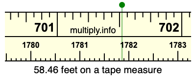 58.46 feet on a tape measure