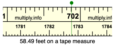 58.49 feet on a tape measure