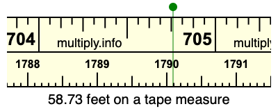 58.73 feet on a tape measure