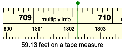 59.13 feet on a tape measure