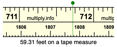 59.31 feet on a tape measure