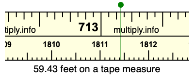 59.43 feet on a tape measure
