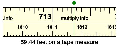 59.44 feet on a tape measure