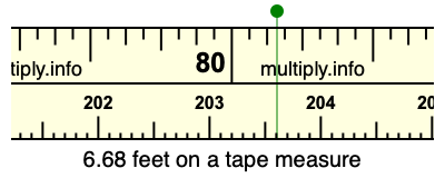 6.68 feet on a tape measure