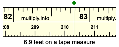 6.9 feet hotsell in cm