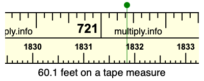 60.1 feet on a tape measure