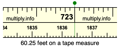 60.25 feet on a tape measure