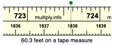 60.3 feet on a tape measure