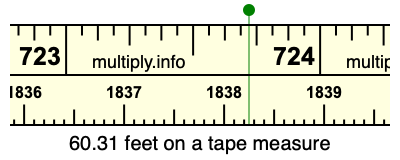 60.31 feet on a tape measure