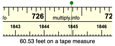 60.53 feet on a tape measure