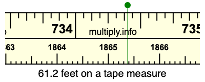 61.2 feet on a tape measure