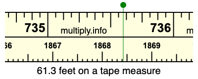 61.3 feet on a tape measure