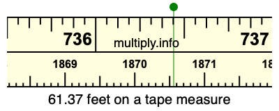 61.37 feet on a tape measure