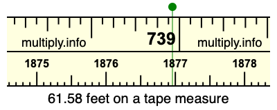 61.58 feet on a tape measure