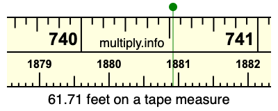 61.71 feet on a tape measure