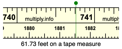 61.73 feet on a tape measure