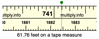 61.76 feet on a tape measure