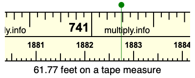 61.77 feet on a tape measure