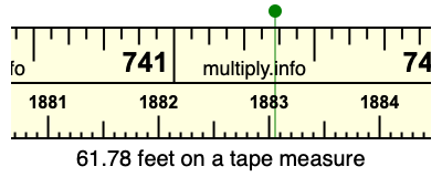 61.78 feet on a tape measure