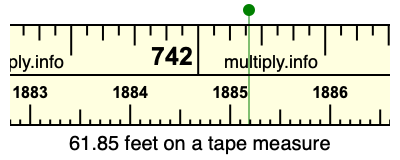 61.85 feet on a tape measure