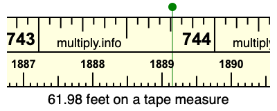 61.98 feet on a tape measure