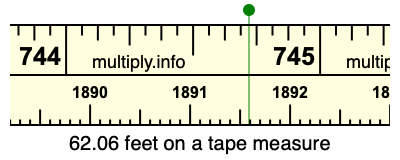 62.06 feet on a tape measure