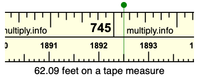 62.09 feet on a tape measure