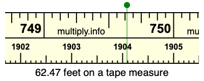 62.47 feet on a tape measure