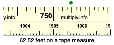 62.52 feet on a tape measure