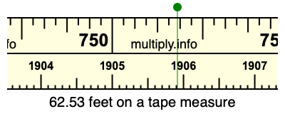 62.53 feet on a tape measure